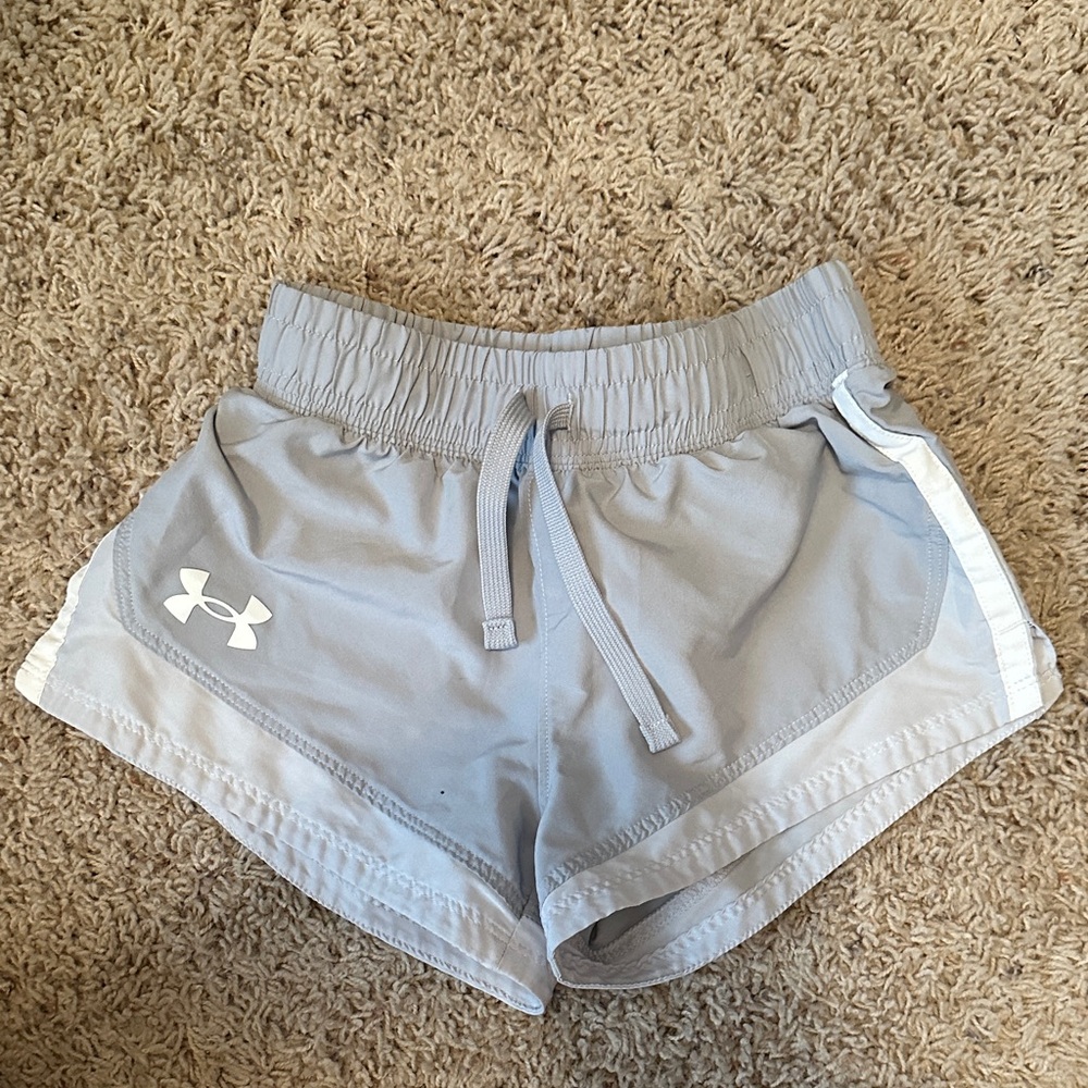 Under Armour Girls Light Gray Athletic Shorts